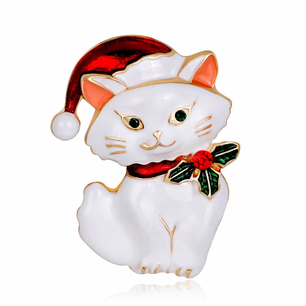 Christmas cat brooch - Broochs- Brooch - Broochs -