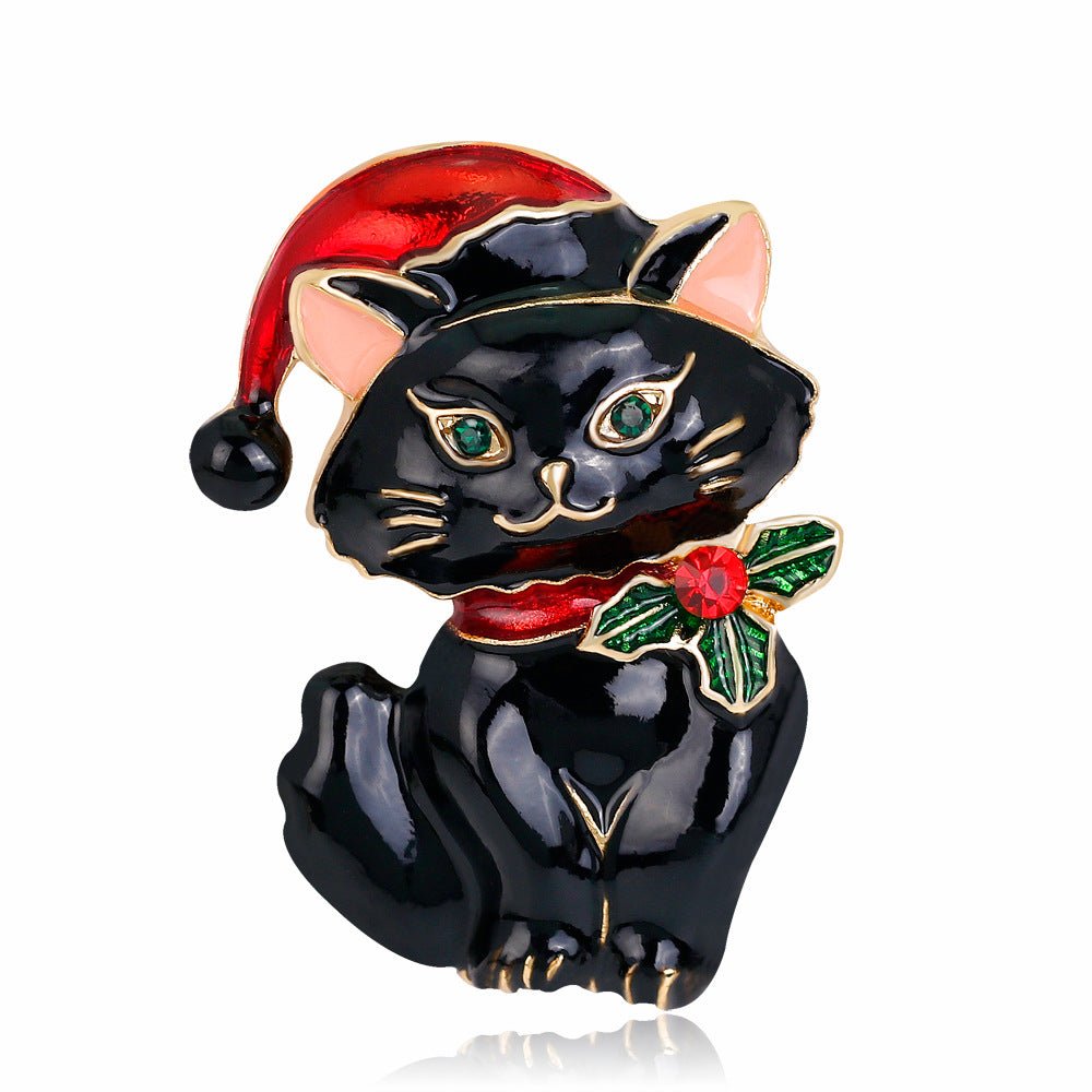 Christmas cat brooch - Broochs- Brooch - Broochs -