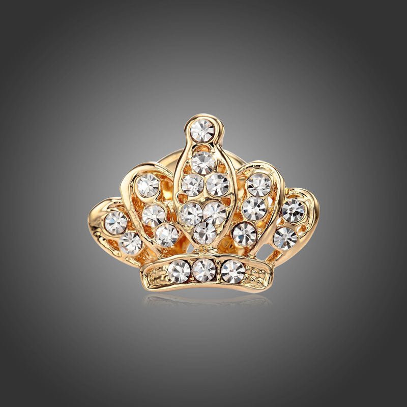 Couple Mini Brooch Brooch Full Rhinestone Crown Sting Horse Pin - Broochs- Brooch - Broochs -