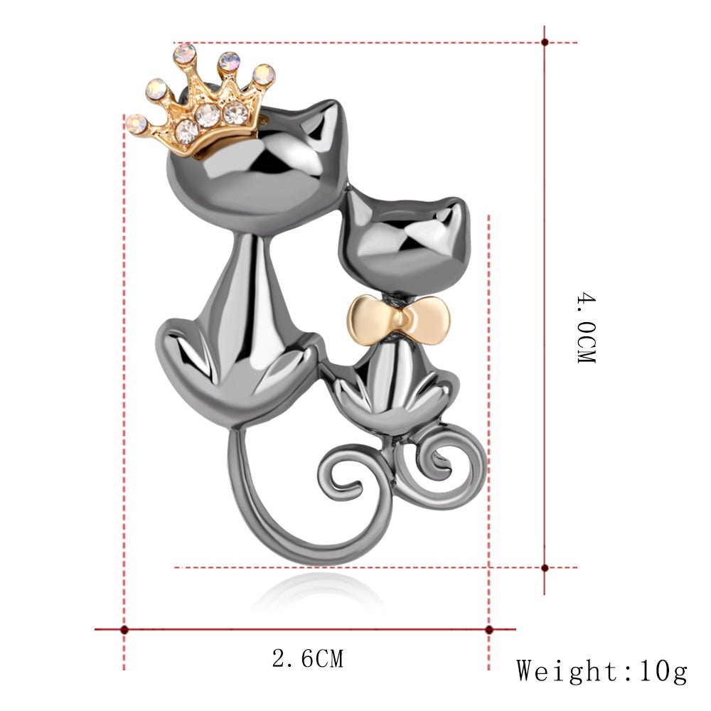 cute brooch boutique cartoon animal love double cat brooch female - Broochs- Brooch - Broochs -