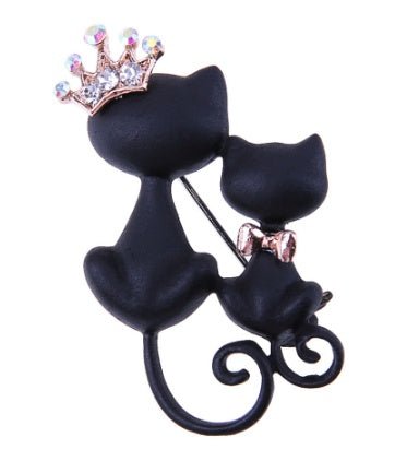 cute brooch boutique cartoon animal love double cat brooch female - Broochs- Brooch - Broochs -