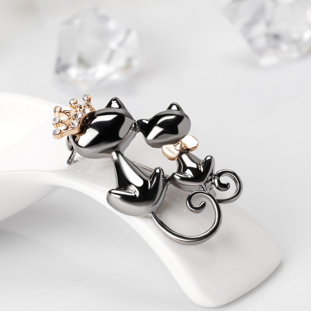 cute brooch boutique cartoon animal love double cat brooch female - Broochs- Brooch - Broochs -