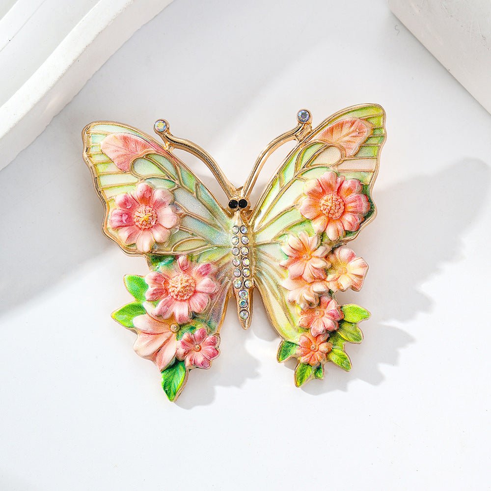 Enamel-painted Butterfly Brooch Sophisticated Luxe Yet Understated And Effortlessly Versatile - Broochs- Brooch - Broochs -