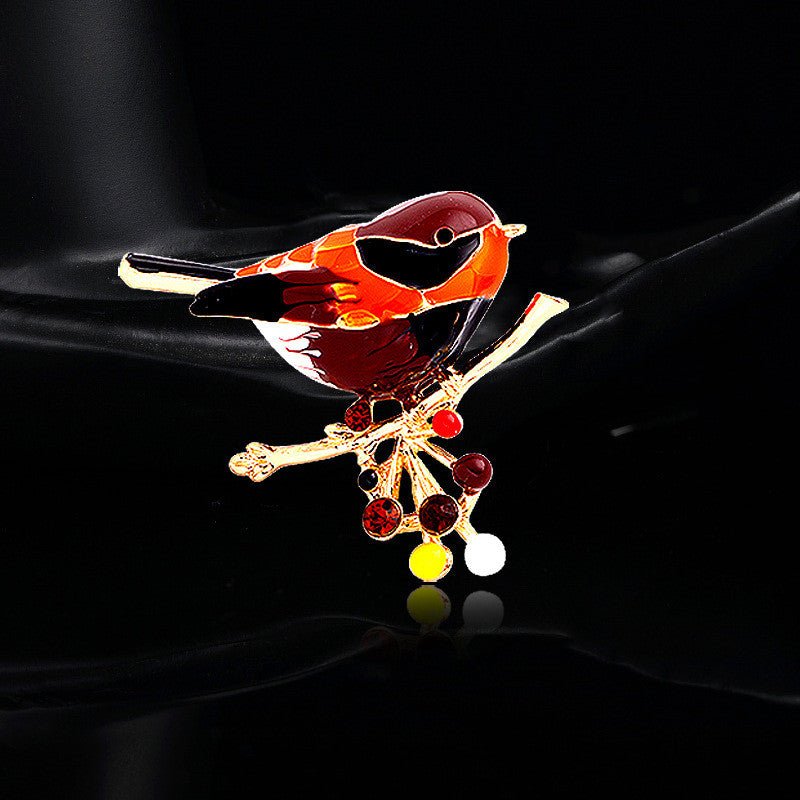 Fashion Brooch With Diamonds And Dripping Oil Lark Brooch - Broochs- Brooch - Broochs -
