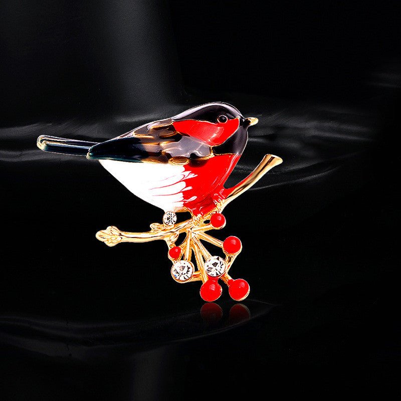 Fashion Brooch With Diamonds And Dripping Oil Lark Brooch - Broochs- Brooch - Broochs -