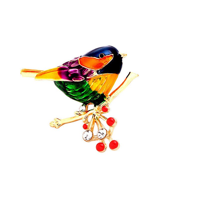 Fashion Brooch With Diamonds And Dripping Oil Lark Brooch - Broochs- Brooch - Broochs -