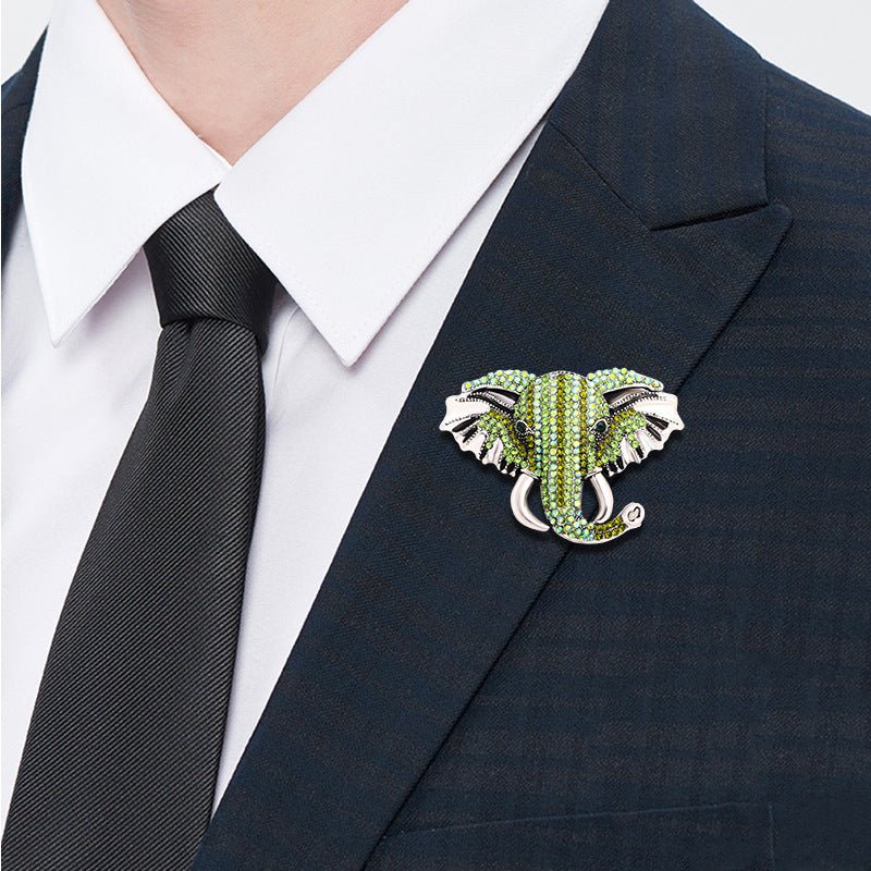 Fashion Full Rhinestone Elephant Brooch Rhinestone Animal Brooch Retro Brooch - Broochs- Brooch - Broochs -