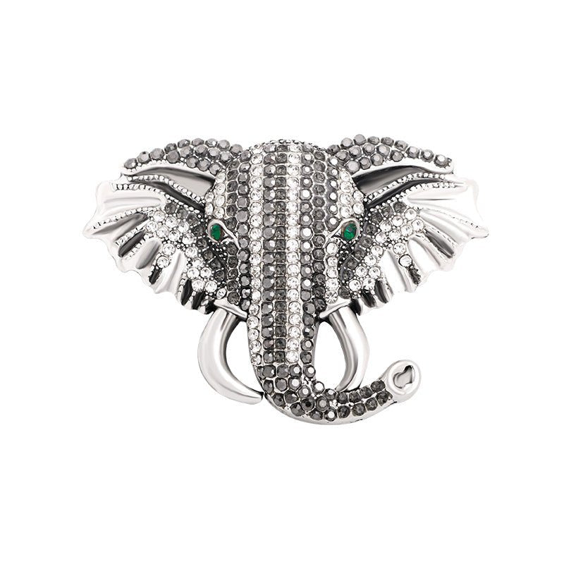 Fashion Full Rhinestone Elephant Brooch Rhinestone Animal Brooch Retro Brooch - Broochs- Brooch - Broochs -