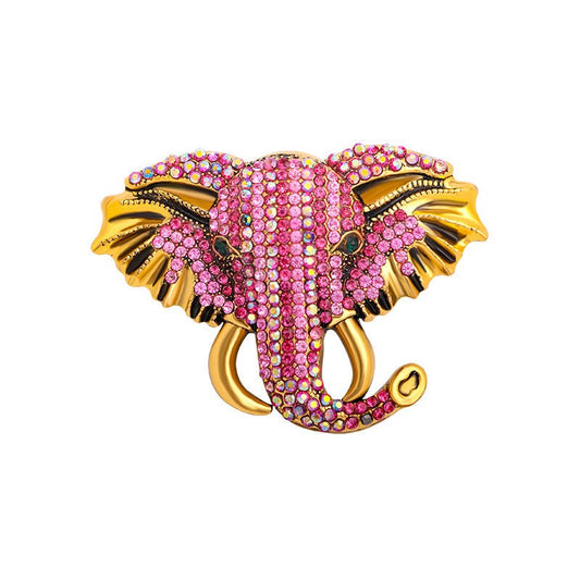 Fashion Full Rhinestone Elephant Brooch Rhinestone Animal Brooch Retro Brooch - Broochs- Brooch - Broochs -