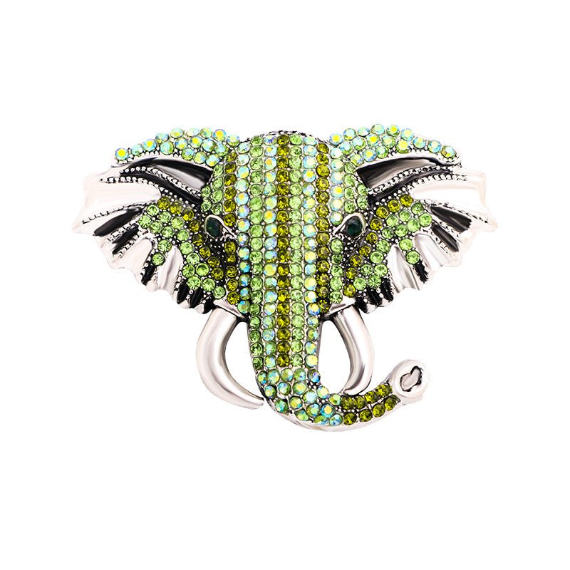 Fashion Full Rhinestone Elephant Brooch Rhinestone Animal Brooch Retro Brooch - Broochs- Brooch - Broochs -
