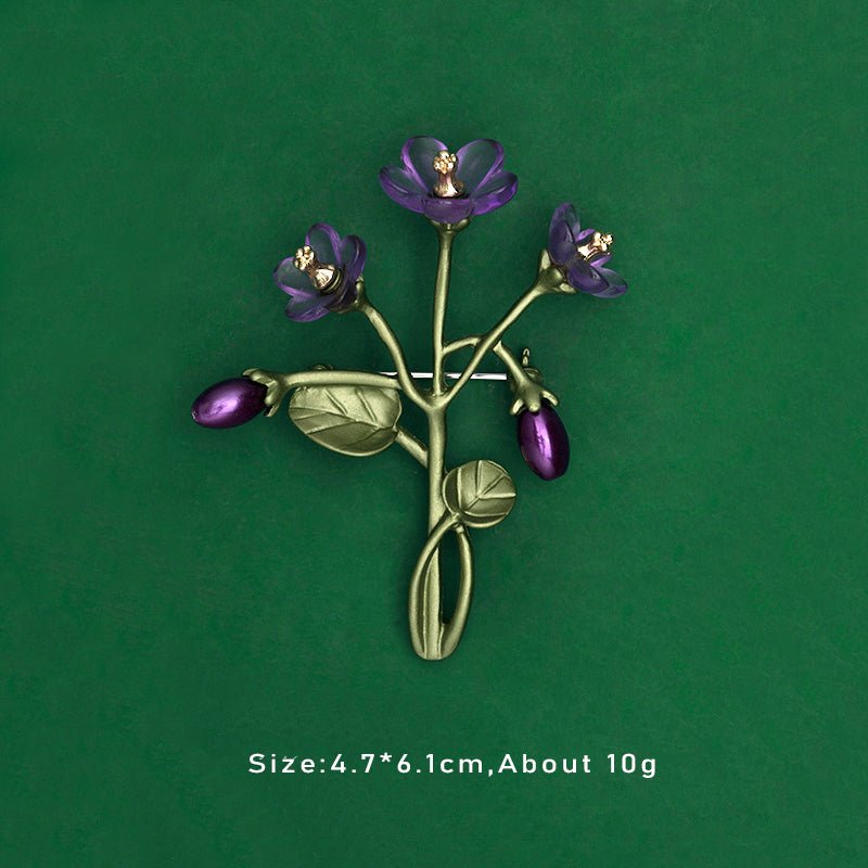 Fashionable Trendy Plant And Pearl Brooch In Alloy And Enamel - Broochs- Brooch - Broochs -
