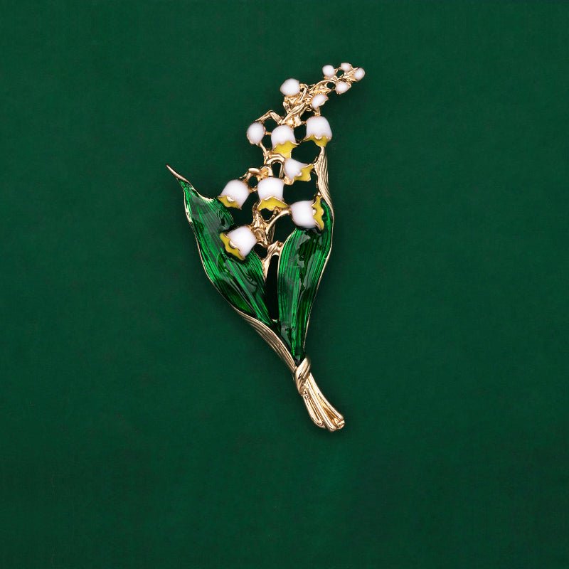 Fashionable Trendy Plant And Pearl Brooch In Alloy And Enamel - Broochs- Brooch - Broochs -