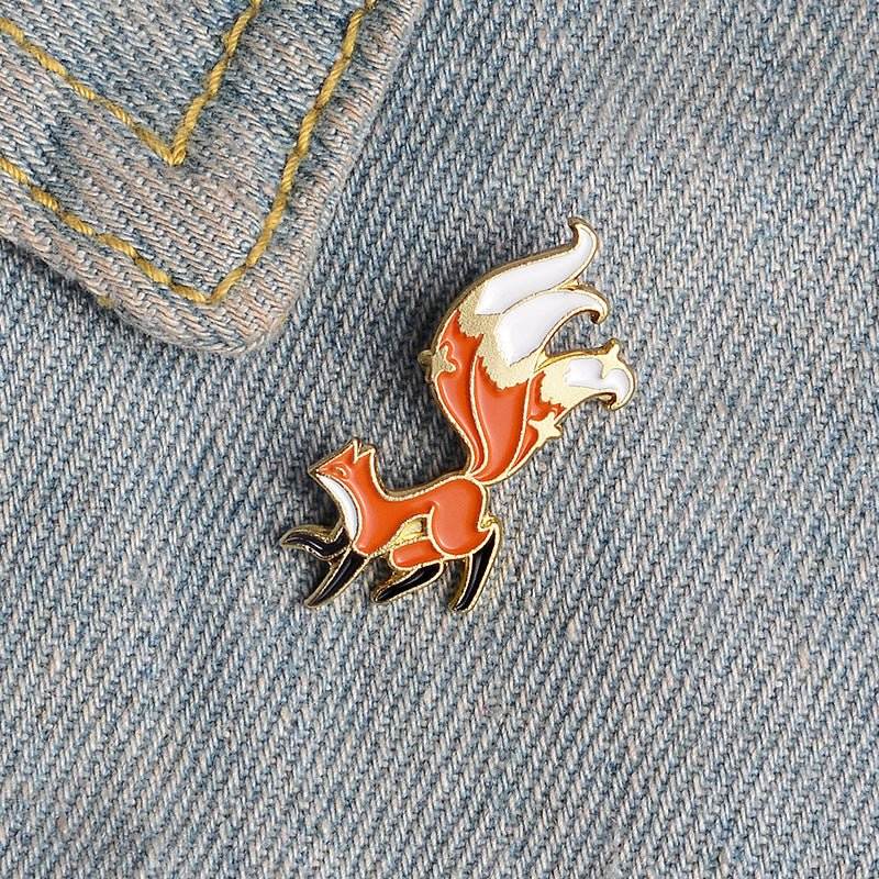 Fox Brooch couple Badge - Broochs- Brooch - Broochs -