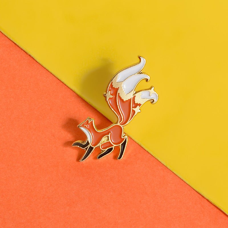 Fox Brooch couple Badge - Broochs- Brooch - Broochs -