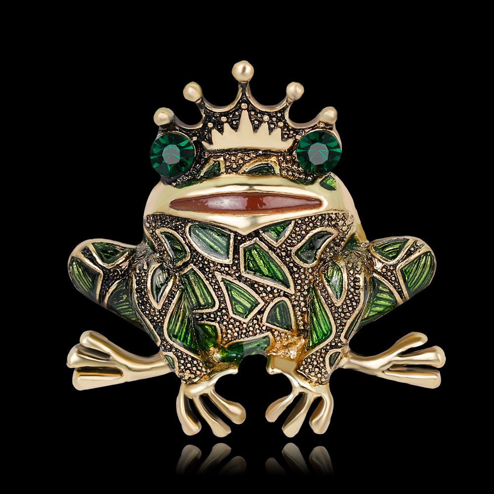 Frog Prince Diamond Brooch Brooch - Broochs- Brooch - Broochs -
