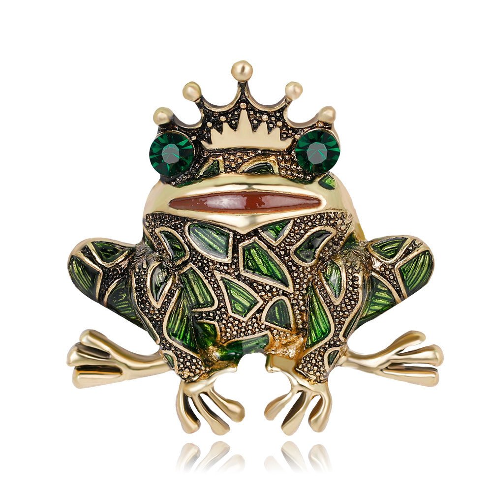 Frog Prince Diamond Brooch Brooch - Broochs- Brooch - Broochs -