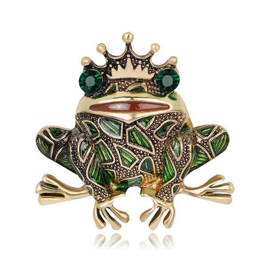 Frog Prince Diamond Brooch Brooch - Broochs- Brooch - Broochs -