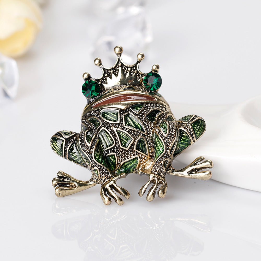 Frog Prince Diamond Brooch Brooch - Broochs- Brooch - Broochs -