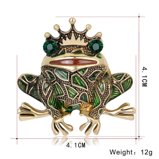 Frog Prince Diamond Brooch Brooch - Broochs- Brooch - Broochs -