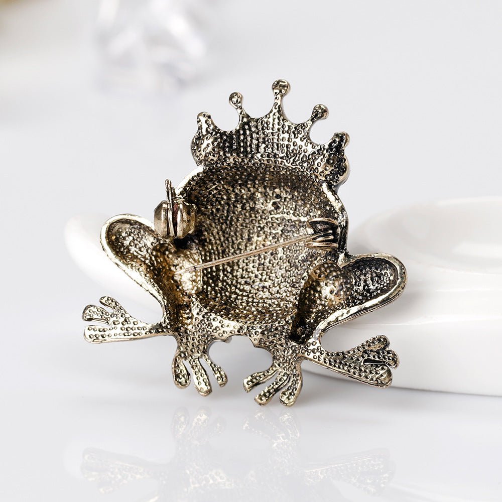 Frog Prince Diamond Brooch Brooch - Broochs- Brooch - Broochs -
