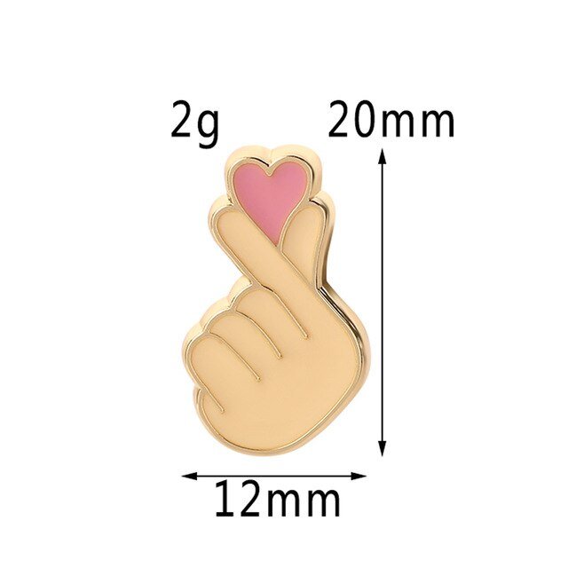 Girl Finger Heart Brooch Denim Shirt Men's And Women's Clothing Accessories - Broochs- Brooch - Broochs -