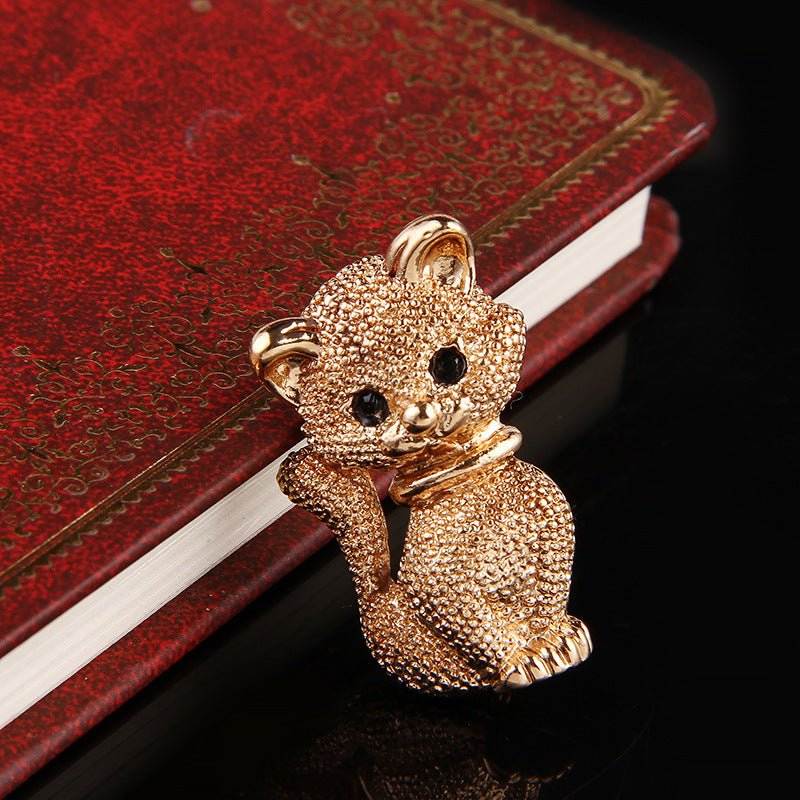 High-end Cartoon Cat Diamond Alloy Brooch Corsage - Broochs- Brooch - Broochs -