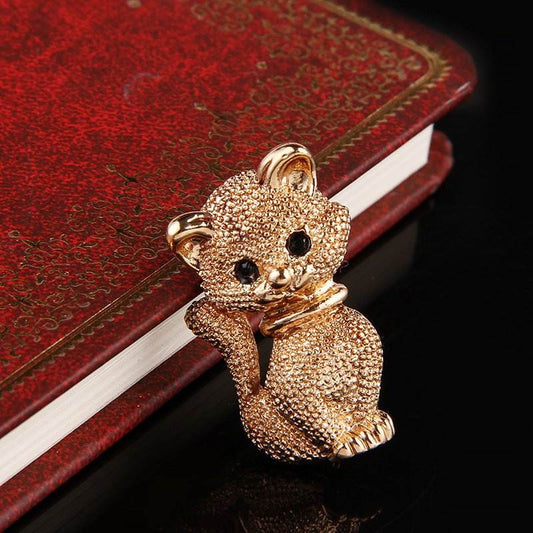 High-end Cartoon Cat Diamond Alloy Brooch Corsage - Broochs- Brooch - Broochs -