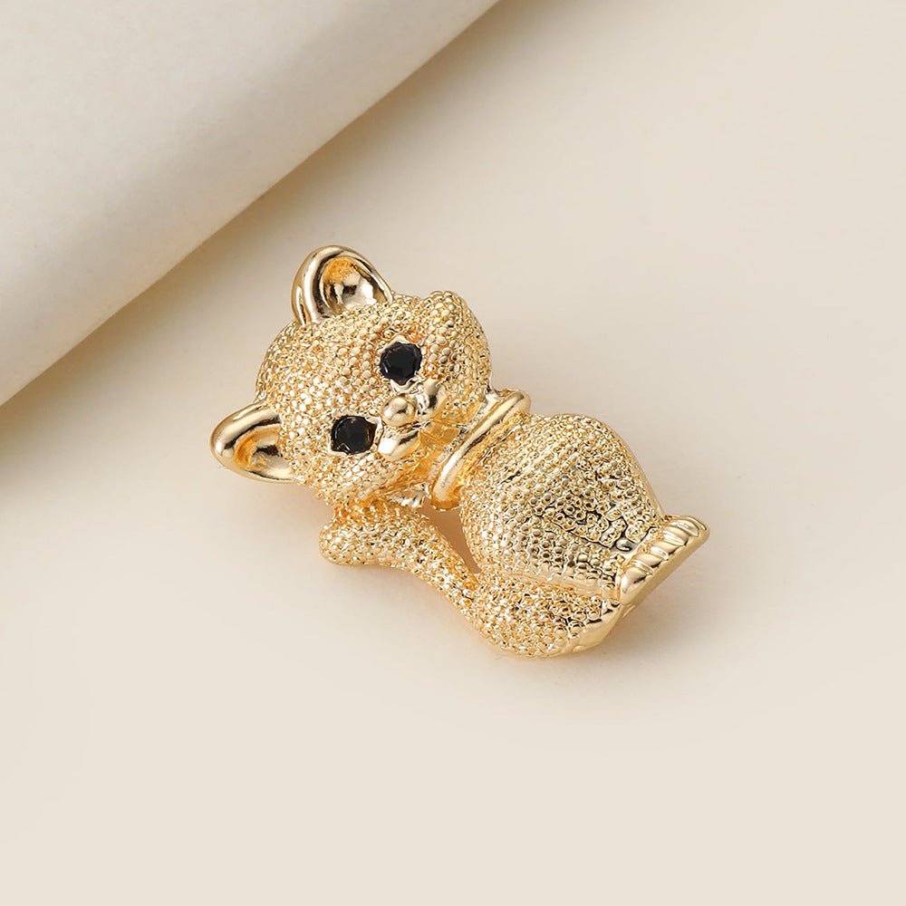 High-end Cartoon Cat Diamond Alloy Brooch Corsage - Broochs- Brooch - Broochs -