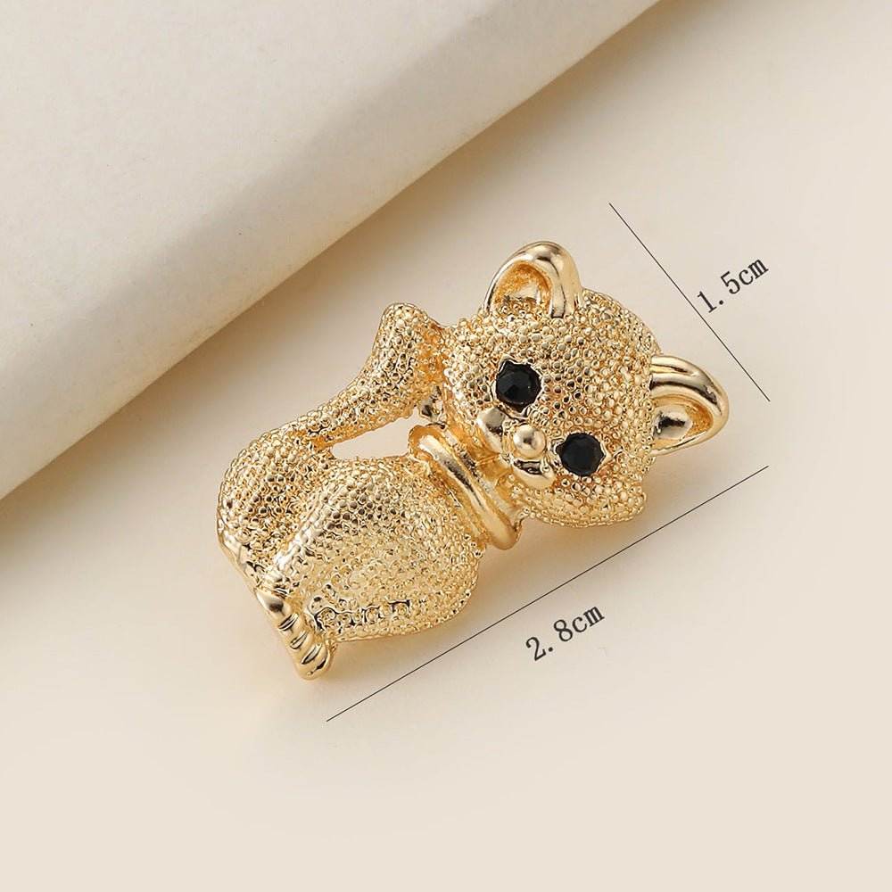 High-end Cartoon Cat Diamond Alloy Brooch Corsage - Broochs- Brooch - Broochs -