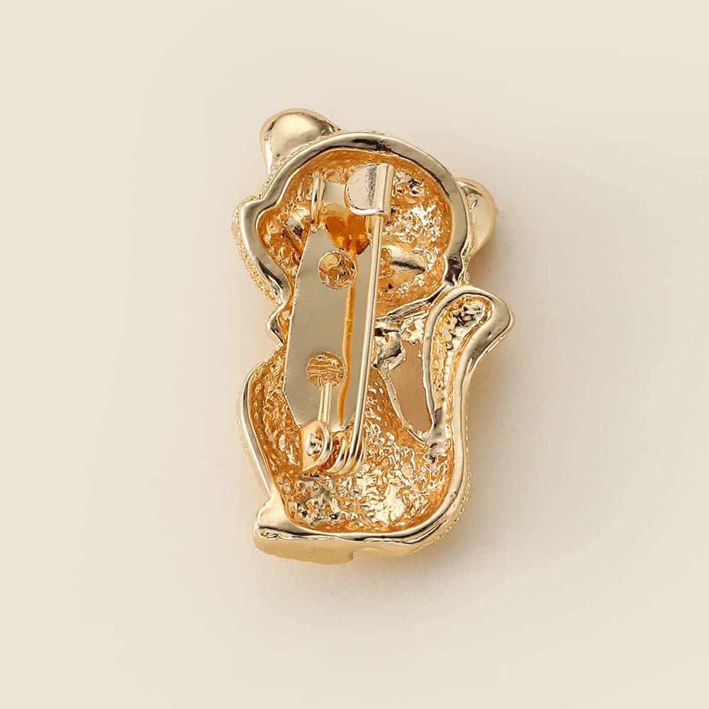 High-end Cartoon Cat Diamond Alloy Brooch Corsage - Broochs- Brooch - Broochs -