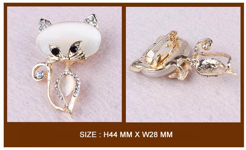 High-end Jewelry Wholesale Alloy Crystal Fashion Cat Eye Kitten Brooch - Broochs- Brooch - Broochs -