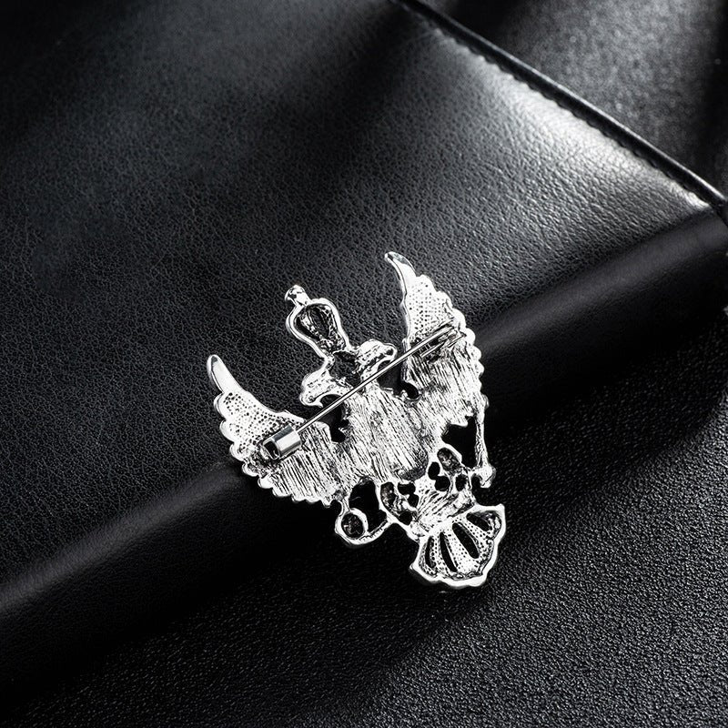 High-end Retro Wings Double-headed Eagle Badge Brooch Suit Pin Accessories - Broochs- Brooch - Broochs -