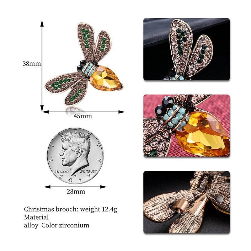 Hot-selling Creative Small Bee Corsage Alloy Oil Drop High-end Animal Brooch - Broochs- Brooch - Broochs -