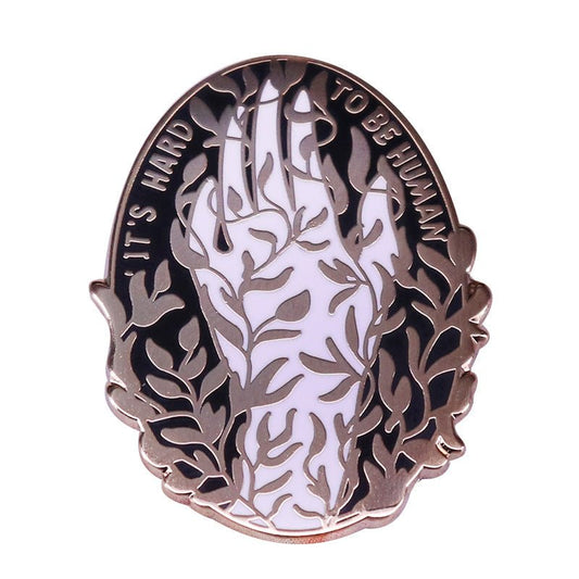 It's Hard to Be a Man-Chained Hand Badge Mental Health Brooch - Broochs- Brooch - Broochs -