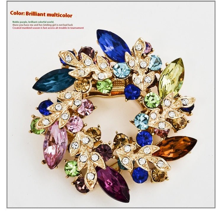 Korean Style Bauhinia Brooch Scarf Pin Dual-use Fashion Crystal Diamond Brooch - Broochs- Brooch - Broochs -