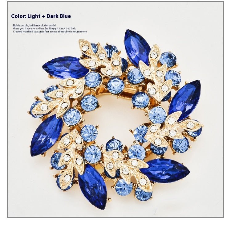Korean Style Bauhinia Brooch Scarf Pin Dual-use Fashion Crystal Diamond Brooch - Broochs- Brooch - Broochs -