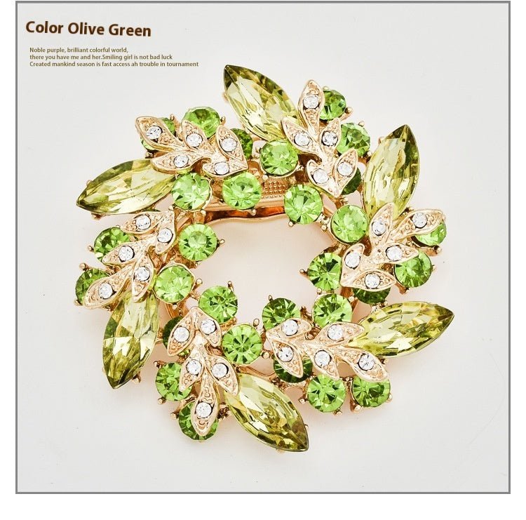 Korean Style Bauhinia Brooch Scarf Pin Dual-use Fashion Crystal Diamond Brooch - Broochs- Brooch - Broochs -