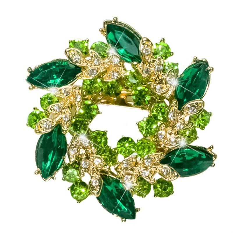 Korean Style Bauhinia Brooch Scarf Pin Dual-use Fashion Crystal Diamond Brooch - Broochs- Brooch - Broochs -
