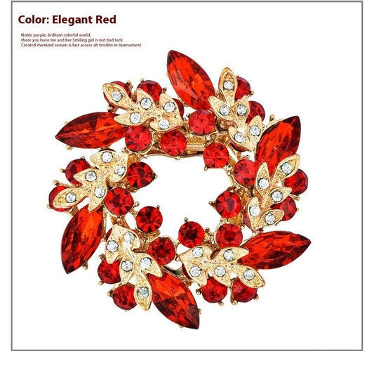 Korean Style Bauhinia Brooch Scarf Pin Dual-use Fashion Crystal Diamond Brooch - Broochs- Brooch - Broochs -