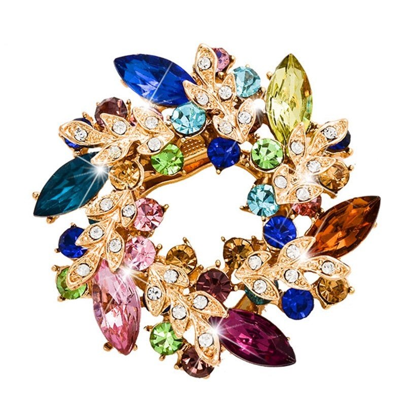Korean Style Bauhinia Brooch Scarf Pin Dual-use Fashion Crystal Diamond Brooch - Broochs- Brooch - Broochs -