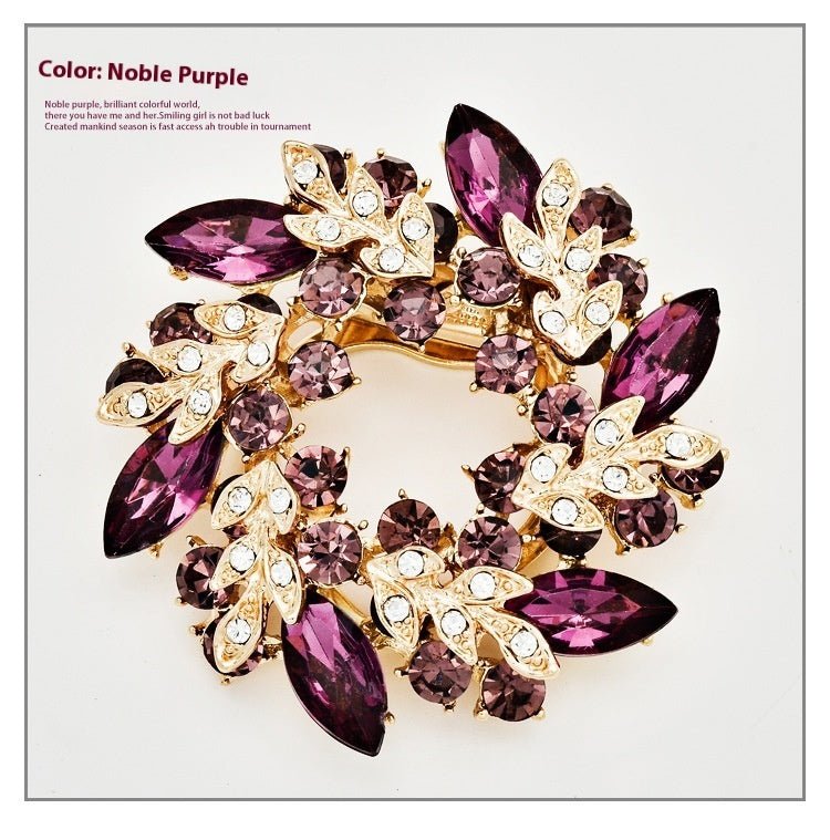 Korean Style Bauhinia Brooch Scarf Pin Dual-use Fashion Crystal Diamond Brooch - Broochs- Brooch - Broochs -
