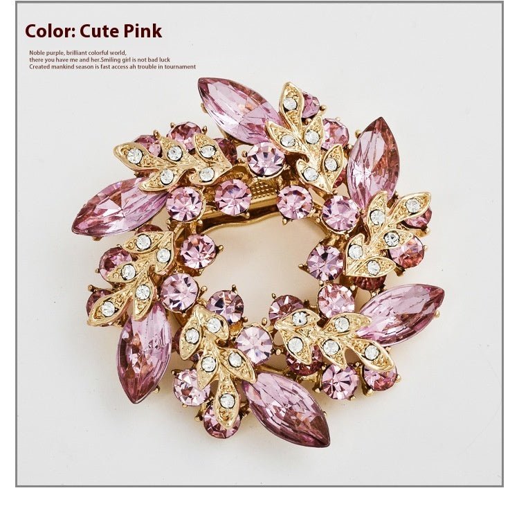 Korean Style Bauhinia Brooch Scarf Pin Dual-use Fashion Crystal Diamond Brooch - Broochs- Brooch - Broochs -