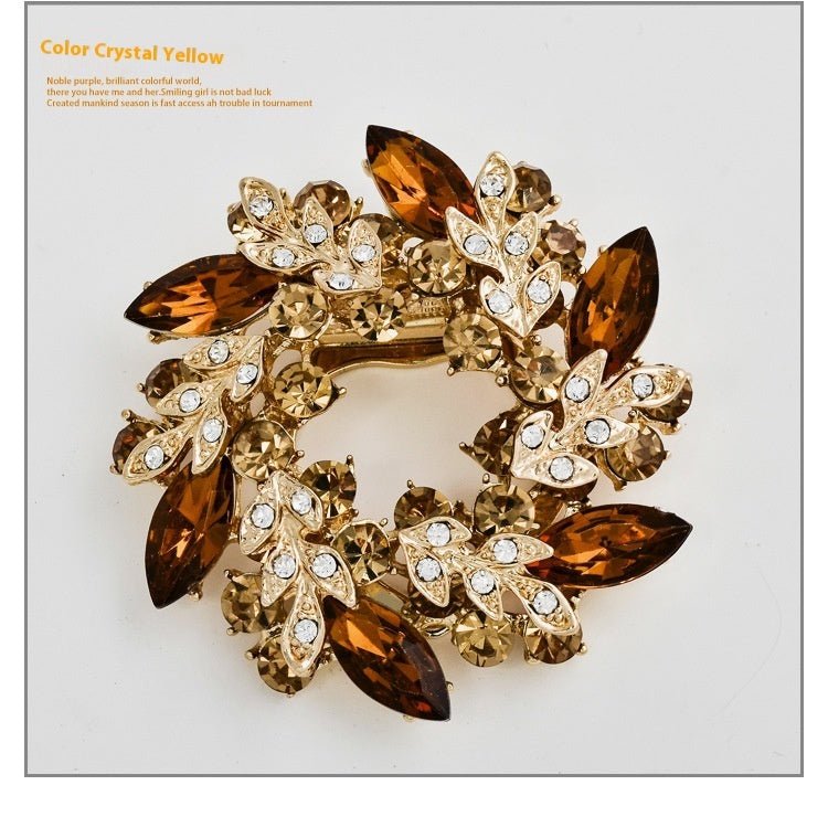 Korean Style Bauhinia Brooch Scarf Pin Dual-use Fashion Crystal Diamond Brooch - Broochs- Brooch - Broochs -