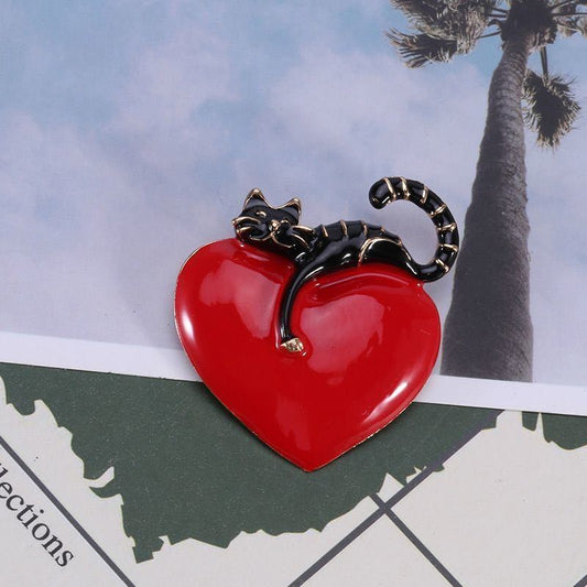 Love cat brooch accessories brooch - Broochs- Brooch - Broochs -