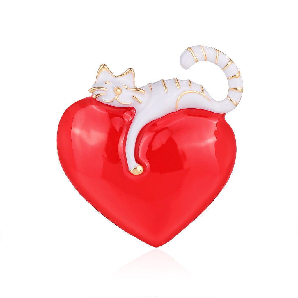 Love cat brooch accessories brooch - Broochs- Brooch - Broochs -