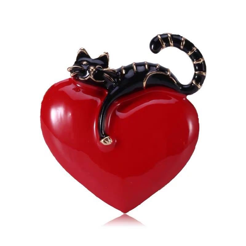 Love cat brooch accessories brooch - Broochs- Brooch - Broochs -