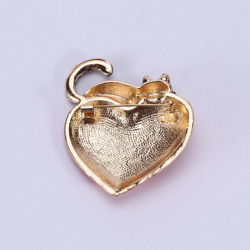 Love cat brooch accessories brooch - Broochs- Brooch - Broochs -