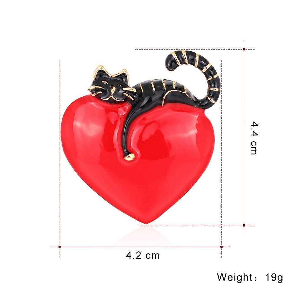 Love cat brooch accessories brooch - Broochs- Brooch - Broochs -