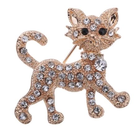 Luxury gold-plated crystal tiger full flashing brooch pin brooch gift - Broochs- Brooch - Broochs -