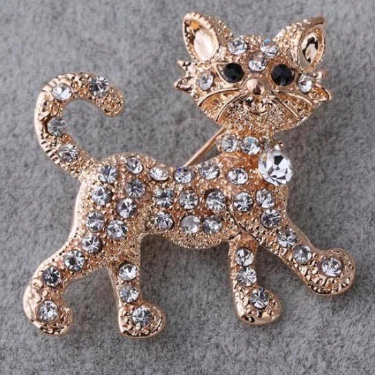 Luxury gold-plated crystal tiger full flashing brooch pin brooch gift - Broochs- Brooch - Broochs -